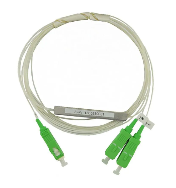 KIWI-PLC-SM-1x2-09-1M-SA Оптический сплиттер PLC 1х2, SM, 0.9mm, 1M, миникорпус, SC/APC